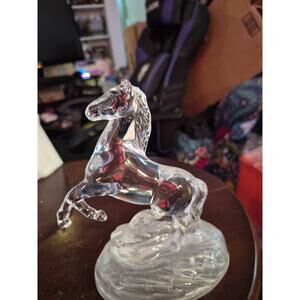 Vintage Cristal D Argue Reari N g Horse 24% Lead C rystal Msde In Fr A nce...